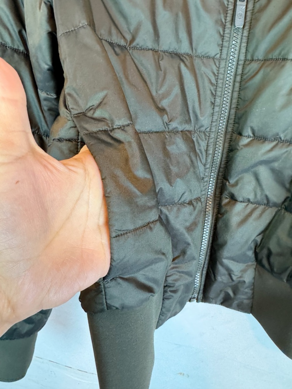 lululemon | Olive Green Reversible Quilted Puffer Bomber Jacket, 4 - Picture 6 of 16